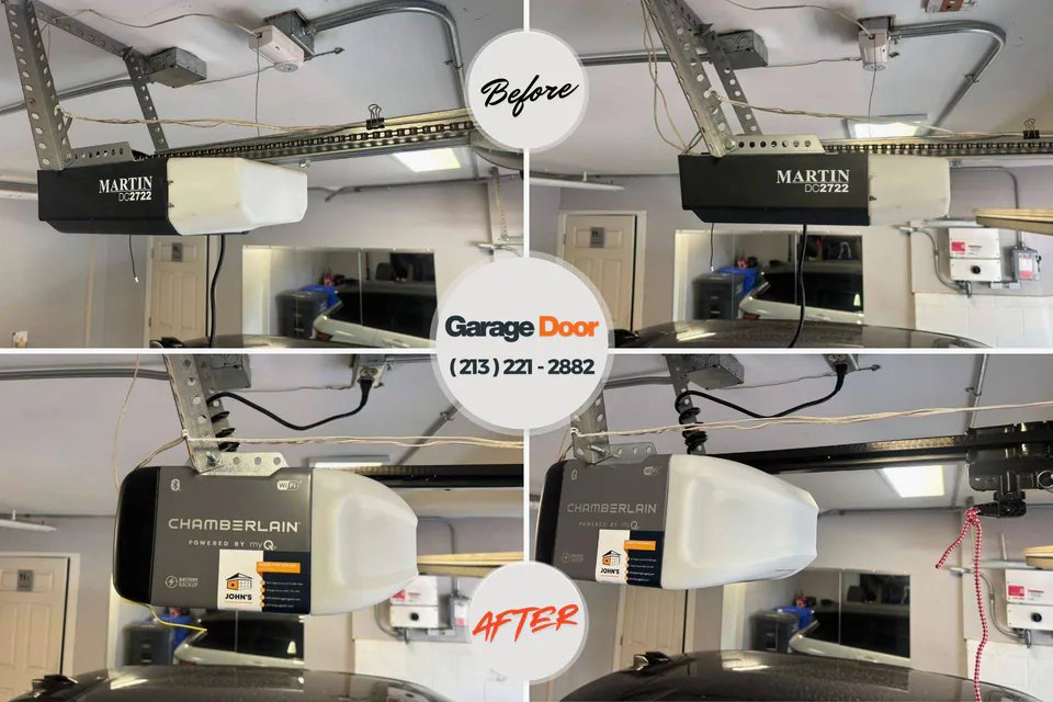 Before and after: garage door repair South Hill, VA